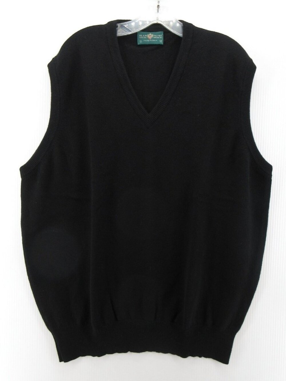 VINTAGE Alan Paine Sweater 50 Lambs Wool Vest Luxury Knit Pullover XL